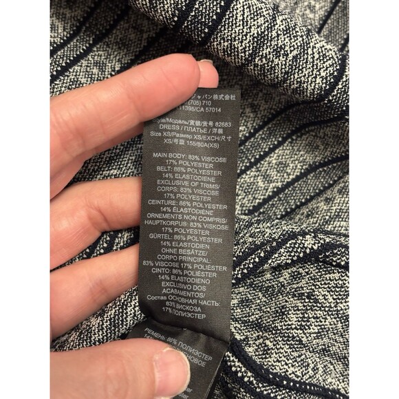 Tory Burch GEMINI LINK POLO DRESS Navy Blue White Size XS Jacquard NO BELT - Picture 7 of 8